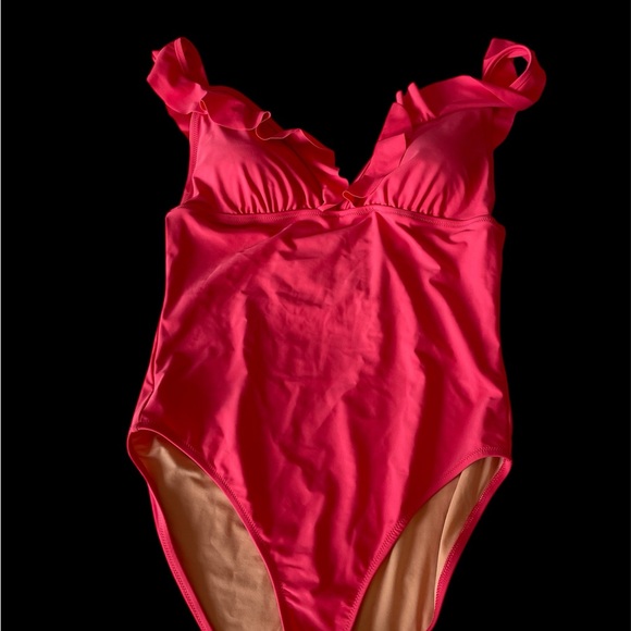 J. Crew Factory Coral One Piece Swimsuit—Size Large - Picture 1 of 3